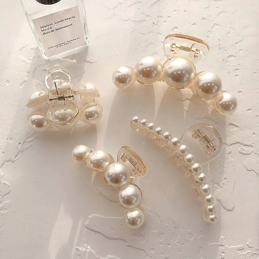 Elegant Pearl Hair Claw‎ Clip Set